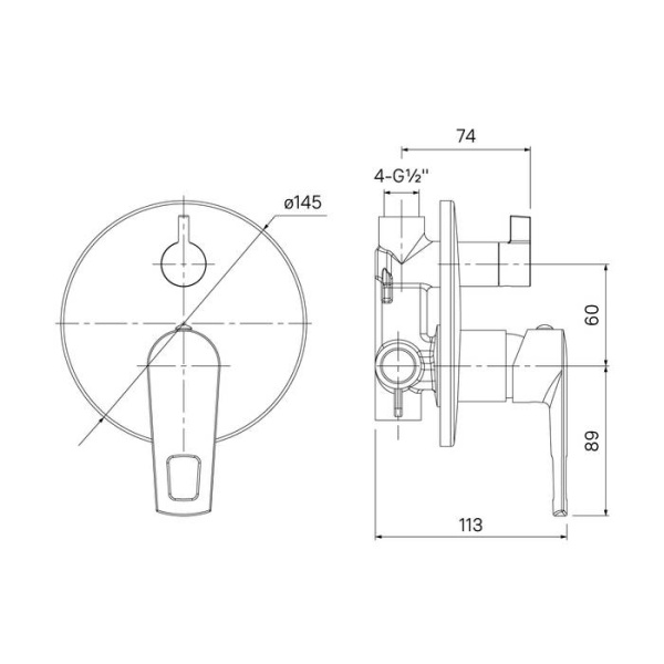 Смеситель для ванны с душем IDDIS Runo (RUNSB00i67)